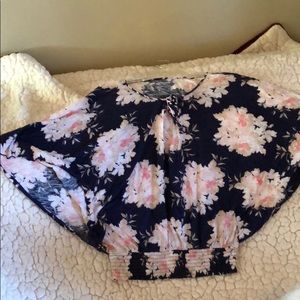 Express batwing top gathered at bottom